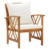 Garden Chair Set of 2 Cream White, Brown