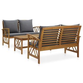 Garden Lounge Set Natural wood Solid Acacia wood Large Seats Many (Color: Brown)