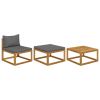 Garden Lounge Set Dark grey, Natural wood