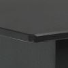 Patio Dining Table Black 31.5"x31.5"x29.1" Steel and Glass