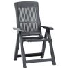 Garden Chair Set of 2 Anthracite Plastic Standard Foldable