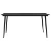 Dining Set Black Cotton rope, powder-coated steel, tempered glass