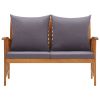 Patio Bench with Cushions 46.9" Solid Acacia Wood